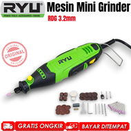 Ryu Mesin Mini Grinder Set 40 Pcs Gerinda Mini Alat Grafir Ukir Tuner Mini Drill Bor Cuner RDG 3.2 1