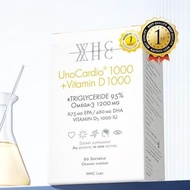 SG WHC Unocardio Omega 3 Fish Oil + Vitamin D3 1000MG 60 Capsules High Strength Omega 3 EPA DHA