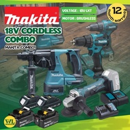 MAKITA-COMBO1 DGA402RFE + DHR242Z + DHP490WVE MAKITA 18V CORDLESS COMBO X2 3.0AH ,X2 2.0AH BATTERY ,