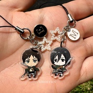 Attack On Titan Eren Levi Mikasa HP Strap/ Anime Shingeki No Kyojin Keychain