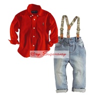 Boyset Red with jeans and suspenders ( 090403 )