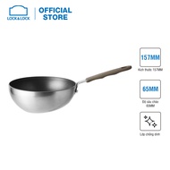 Chảo chống dính sâu lòng Wok Lock&Lock Handycook 15.5cm LHD1165 - 1 tay cầm - Màu xám - Hàng chính h
