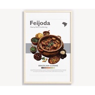Brazil Feijoada Printing: Simple Food Poster Art (Digital Download)