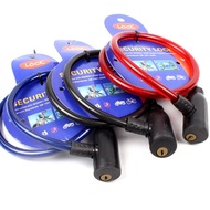 สายล็อคจักรยาน (คละสี) Queenfish QF-H542 ที่ล็อคล้อมอเตอร์ไซค์ Security Lock กุญแจล็อคล้อ สายล็อคล้อ
