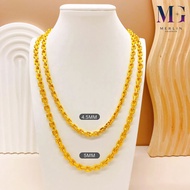 Merlin Goldsmith 22K 916 Gold Hollow Cable Chain [Wan Zi ] 4.5MM &amp; 5MM