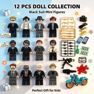 Gangster Character Minifigure Boy Small Particles Assembled Building Block Toys Motorcycle Accessori