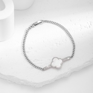 Hyl Jewelry 639B Gelang Titanium Wanita  Bangle Bracelet Four Leaf Clover Terbaru Anti Karat Dan Ker