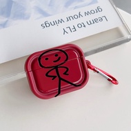 Funny Black Line Person Cartoon Case For AirPods Pro3 Pro2 Pro Soft Cover For AirPod 2/3/4 Color Ear
