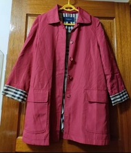 Burberry紅色風衣長版外套