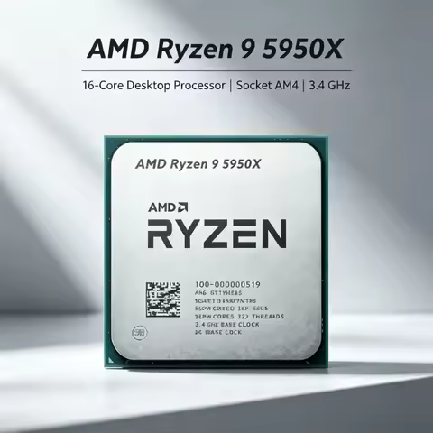 Ryzen 9 5950X Desktop CPU Socket AM4 16‑Core 105W Without Cooler Upgrade For B550 X570 Motherboard