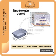 (1 BOX) Thinwall Rectangle 750 1 BOXML 750 ML FOOD CONTAINER/