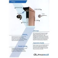 Alphamax Max 2-A Pintu Kamar Mandi Kiri Aluum Full Panel Putih