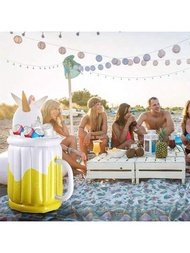 1只充氣式冰桶啤酒冷卻器,適用於聚會、沙灘、泳池派對、啤酒吧的夏季裝飾