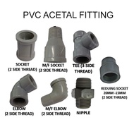 [ 1 UNIT ] PVC ACETAL FITTING / MALE FEMALE SOCKET/ M/F ELBOW/ ACETAL TEE / ACETAL ELBOW 1/2'' (15mm