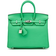 Hermès Vert Comics Togo Retourne Birkin 25 Palladium Hardware, 2023