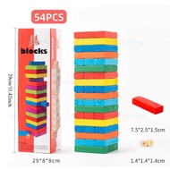 54Pcs Wooden Toy Building Blocks Stacking Tower Building Blocks Kids Toy