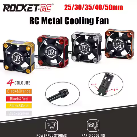 ROCKET-RC 25/30/35/40/50mm Metal Cooling Fan V2 32000/28000/21000/16000/10000RPM for 1/8 1/10 1/12 R