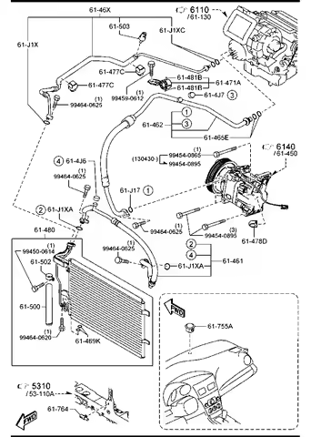 OEM B12-8105030A B25H61480 B25H61480A/B25H61480B B25H-61-480A/B25H-61-480B BB5Z-19712A BFF461480 BFF