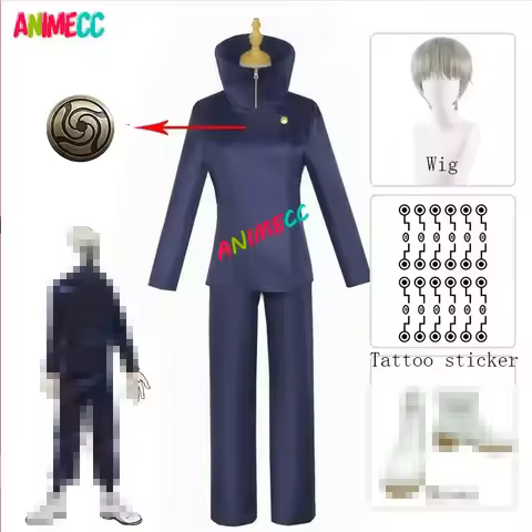 ANIMECC in Stock S-2xL Toge Inumaki Cosplay Costume Wig Tattoo Sticker Shoes Halloween Christmas Par