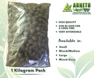 HYDROTON CLAY PEBBLES FOR HYDROPONICS PLANTS / ORCHIDS,1KG (MIXED/MEDIUM SIZE)