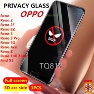 OPPO Reno 6 5 4 3 2 Pro Lite 4G 5G / Reno 2f 2z 4z 4f 4se 5k 5z 5f A Z / Reno 10X Zoom / Screen protector / anti-spy tempered glass