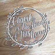 Christian Sign Wall Hanger 木製花環花圈 居家擺設