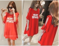 100% NEW BAJU MINI DRESS CASUAL KOREA AB435244 MERAH PUTIH RED WHITE