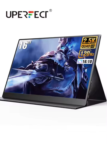 UPERFECT 2K 16" 120hz Portable Gaming Monitor Display Mobile Screen with 2560x1600 IPS Speakers HDMI