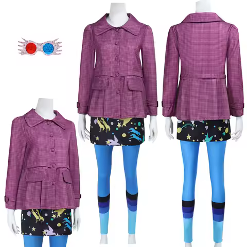 Fantasia Luna Cosplay Glasses Socking Clothing Magic Movie Disfraz Costume Women Fantasy Halloween C