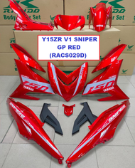 COVERSET Y15ZR V1- SNIPER GP RED RAPIDO BODY COVER SET YAMAHA YSUKU Y15 MOTOR ACCESSORIES WARNA MERAH GLOSSY (RACS029D)