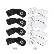 Golf Iron Cover Cartoon Akita Dog Embroidered Iron Protective Cap Cover Golf Club Head Cover 9 Piece