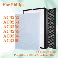 For Air Purifier AC3252 AC3254 AC3256 AC3259 AC3258 AC3260 , FY3433 FY3432 Replace HEPA Filter + Act
