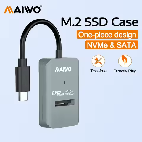 MAIWO M2 SSD Enclosure NVMe 10Gbps PCIe SSD Box for M.2 NVMe SATA SSD Disk M.2 NVME to Type C Interf