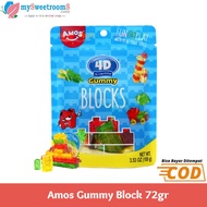 Amos Gummy Candy Blocks 72gr / Soft Candy / 4D Jelly Candy Block Shape