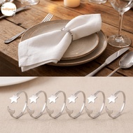 LOLLIPOP1 6PCS Star Napkin Buckle, Modern Gold/Silver Moon Napkin Rings, Party Supplies Metal Minima