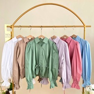 WHOLESALE POPLIN DRAWSTRING BLOUSE / @72k x 6pcs
