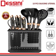 DESSINI ITALY Silicone Utensil Cutlery Turner Spoon Spaghetti Server Ladle Spatula Knife Scissor Kit