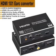 HDMI Extractor Audio ARC HDMI 2.0 Switch with Earc Function 4K 60Hz Toslink Audio RGB Coaxial 2X11X1