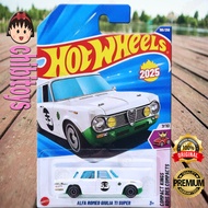 HIJAU Hot Wheels Alfa Romeo Giulia TI Super White Green Diecast European Classic Car