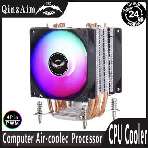 QiuzAim Computer Air-cooled Processor CPU Cooler Fan 6 Heat Pipes 90mm 4 pin/PWM Compatible LGA2011 