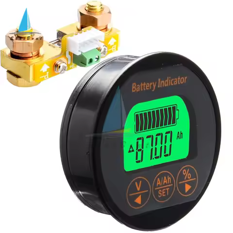 TR16 Waterproof Battery Capacity Indicator DC 8-80V 50A 100A 350A Battery Tester Voltmeter Ammeter V