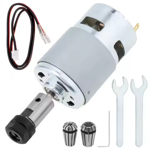 CNC Spindle Motor ER11-1/8-Inch ER11-1/4-Inch Spring Collet Chuck RS775 24V 20000RPM Electrical DC M
