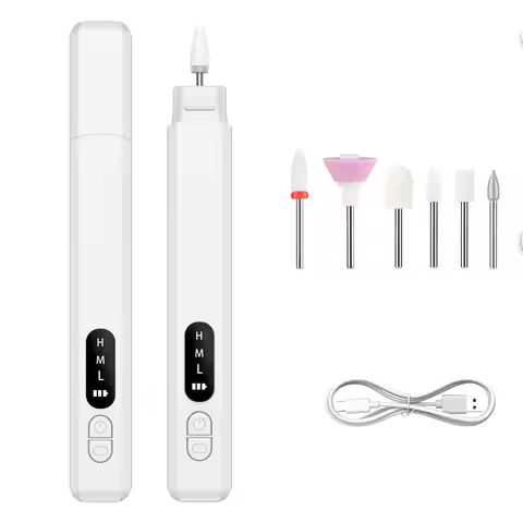 Professional Electric Nail Drill 25000 RPM Cordless - Portable Nail Art Grinder Machine with 6PCS Bi