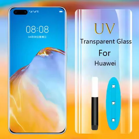 3D Curved Full Glue UV Tempered Glass For Huawei Mate 40 60 P60 Pro Plus RS Art Screen Protector For