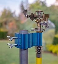 Post-Mount Sprinkler with Brass Impulse Head – Adjustable Watering Patterns, Covers up to 70 Feet, M