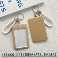 *READY STOCK AT MALAYSIA*Sliding Card Holder Plastic Protective Card Holder Macaron Solid Color Scho