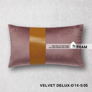 GỐI SOFA VẢI NHUNG SỌC DA NÂU NHẠT VELVET DELUX (45X45CM) (30X50CM)