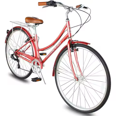 24/26 Inch Adult Cruiser Hybrid Bike - 1/7 Speeds, Commuter, Unisex, Multi-Color Options