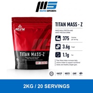 Agym Nutrition Titan Mass, 2kg [FREE GIFT] - HALAL Weight Gainer, USN, Mass Gainer, Mass Protein