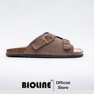 D19 - Dép Đế Trấu BIOLINE Official  Quai Da Bò Nguyên Tấm Hai Lớp Có Khóa